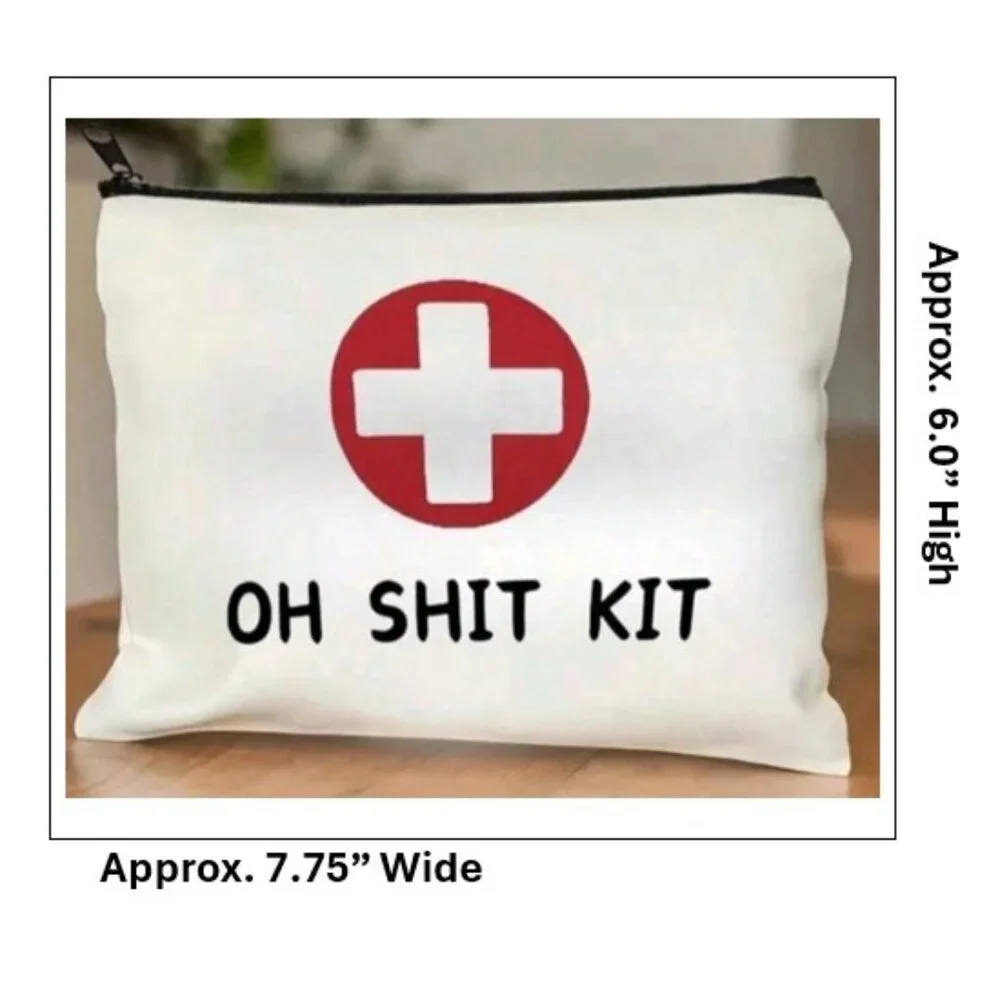 “Oh Shit‎ Kit” White Cosmetic Bag (BRAND-NEW & SO CUTE!)